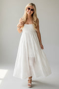 A Gentle Touch Off White Embroidered Maxi Dress