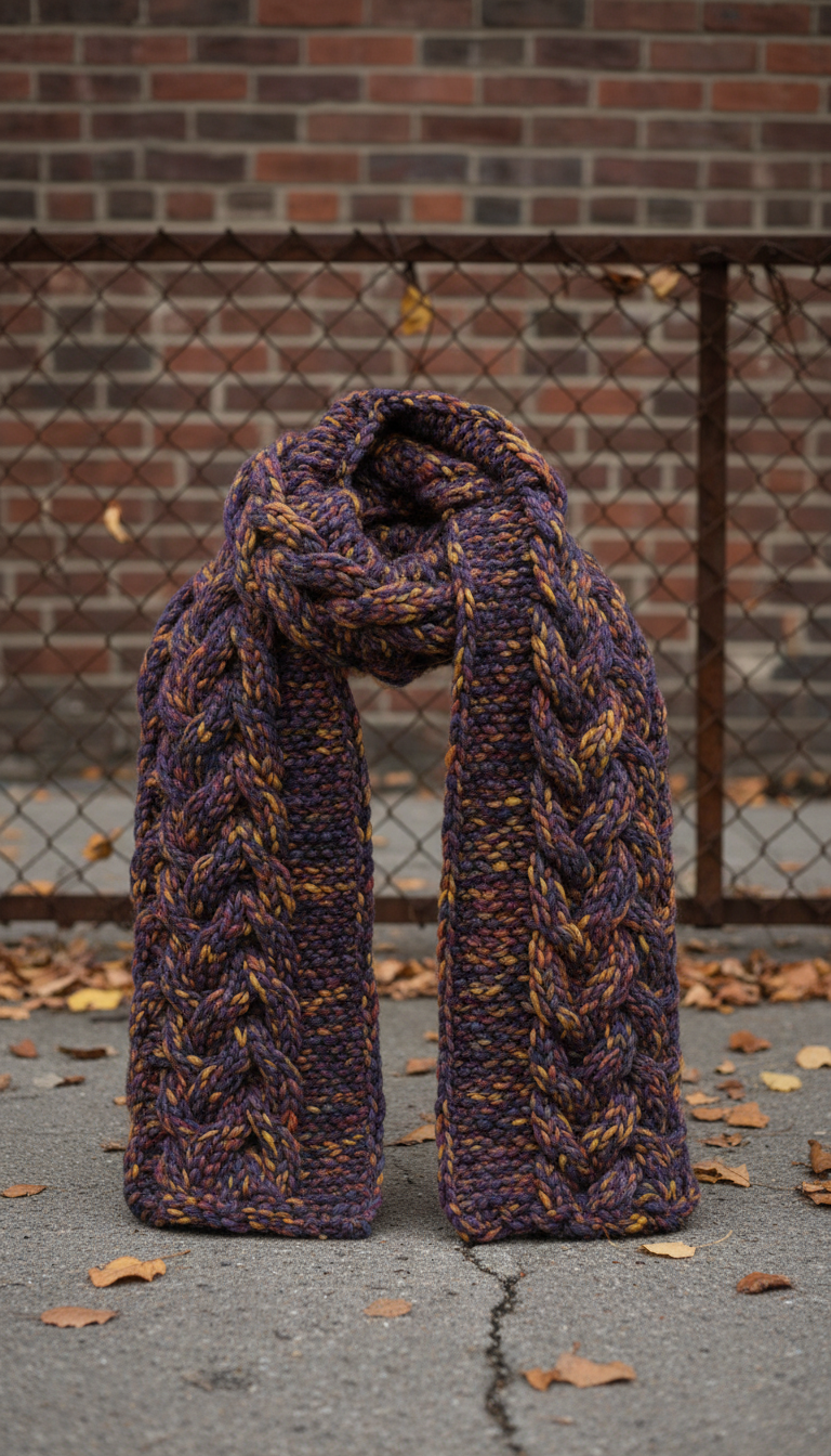 Chunky scarf in violet pop