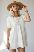 The Light In You Cream Puff Sleeve Mini Dress