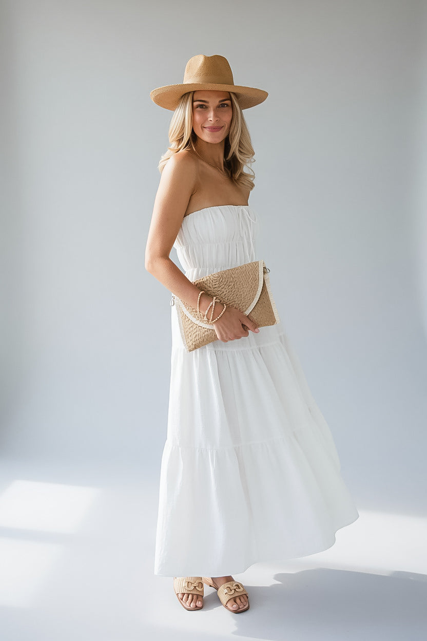 Dreaming of You White Strapless Maxi Dress
