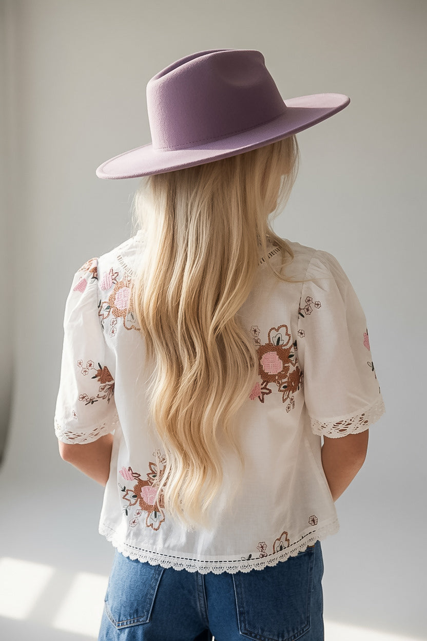 Wildflower Wishes White Embroidered Blouse