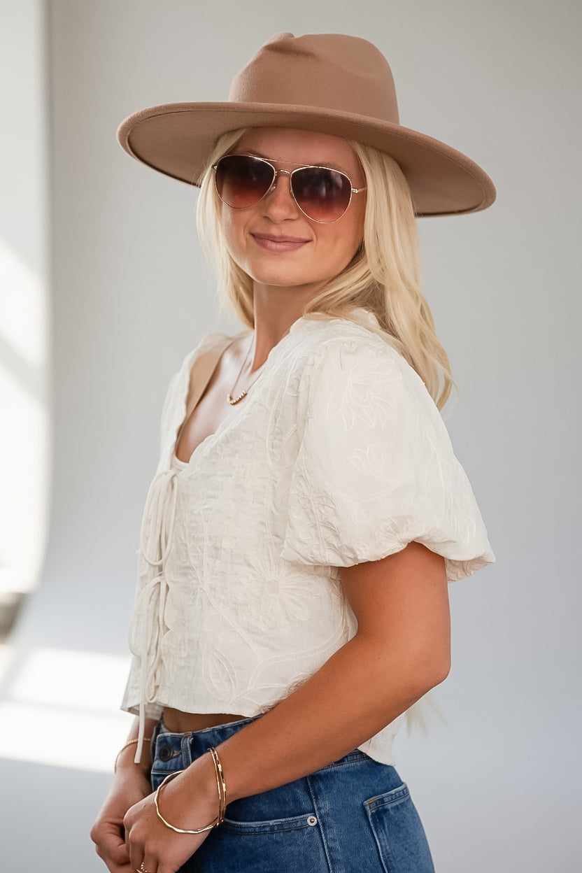 Dressed For It Floral Embroidered Blouse
