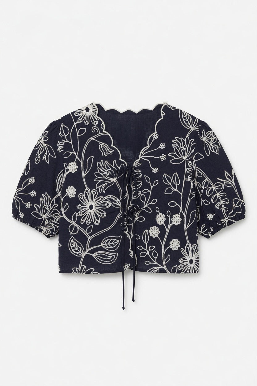 Dressed For It Floral Embroidered Blouse