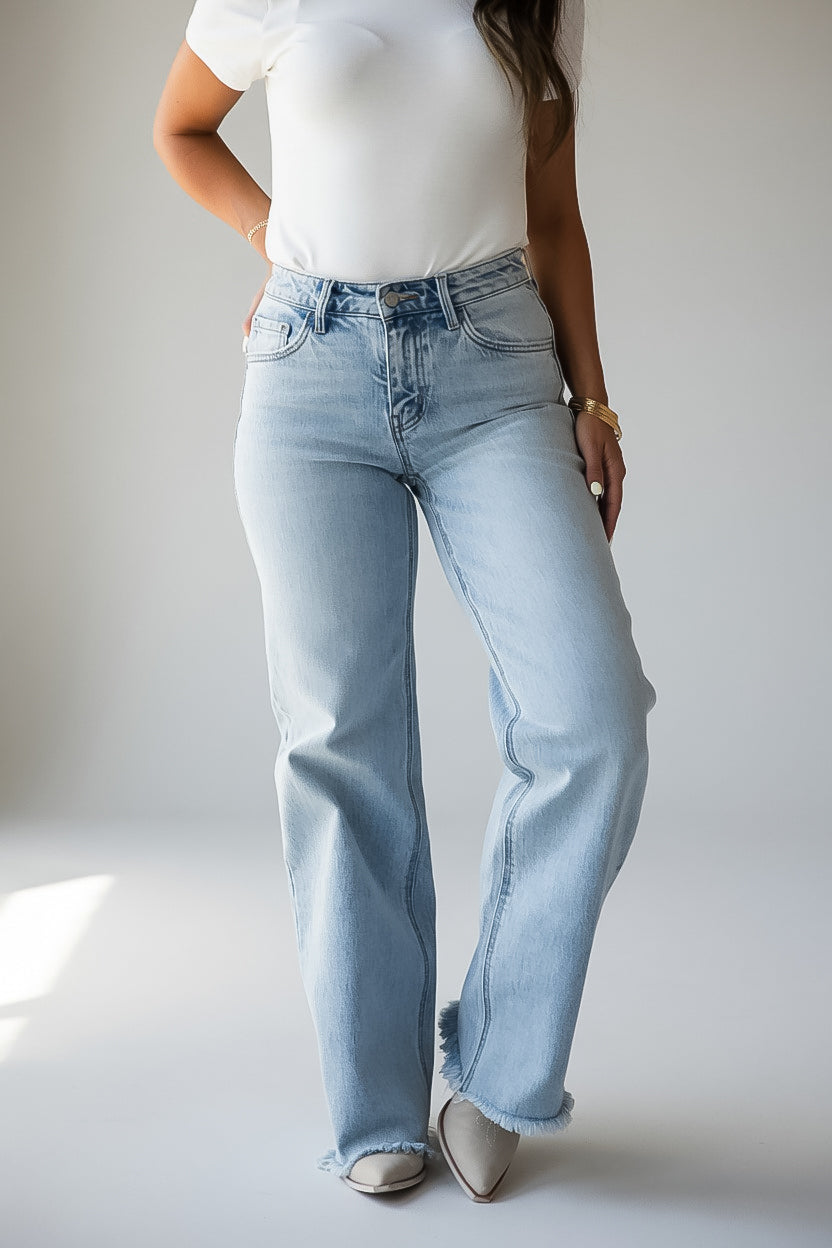 Lauren Light Wash High Rise Straight Leg Jeans