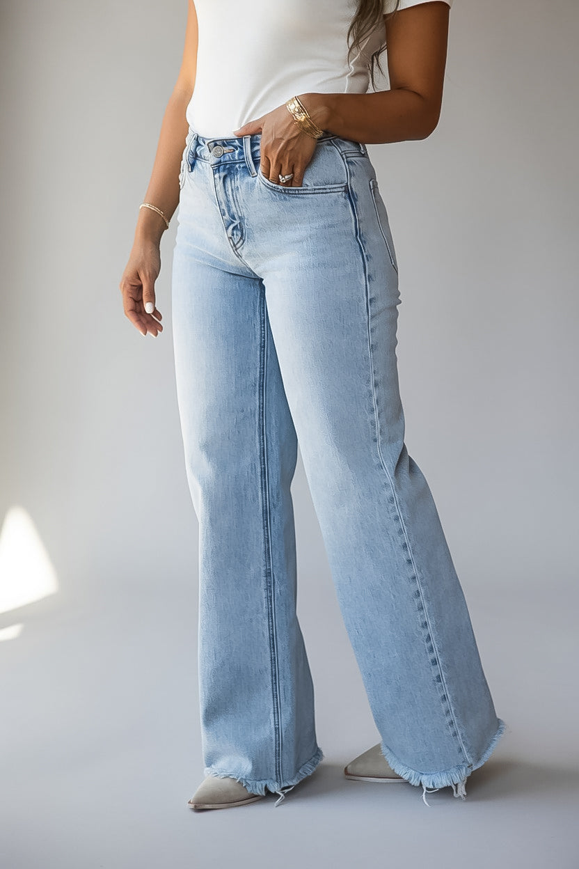 Lauren Light Wash High Rise Straight Leg Jeans