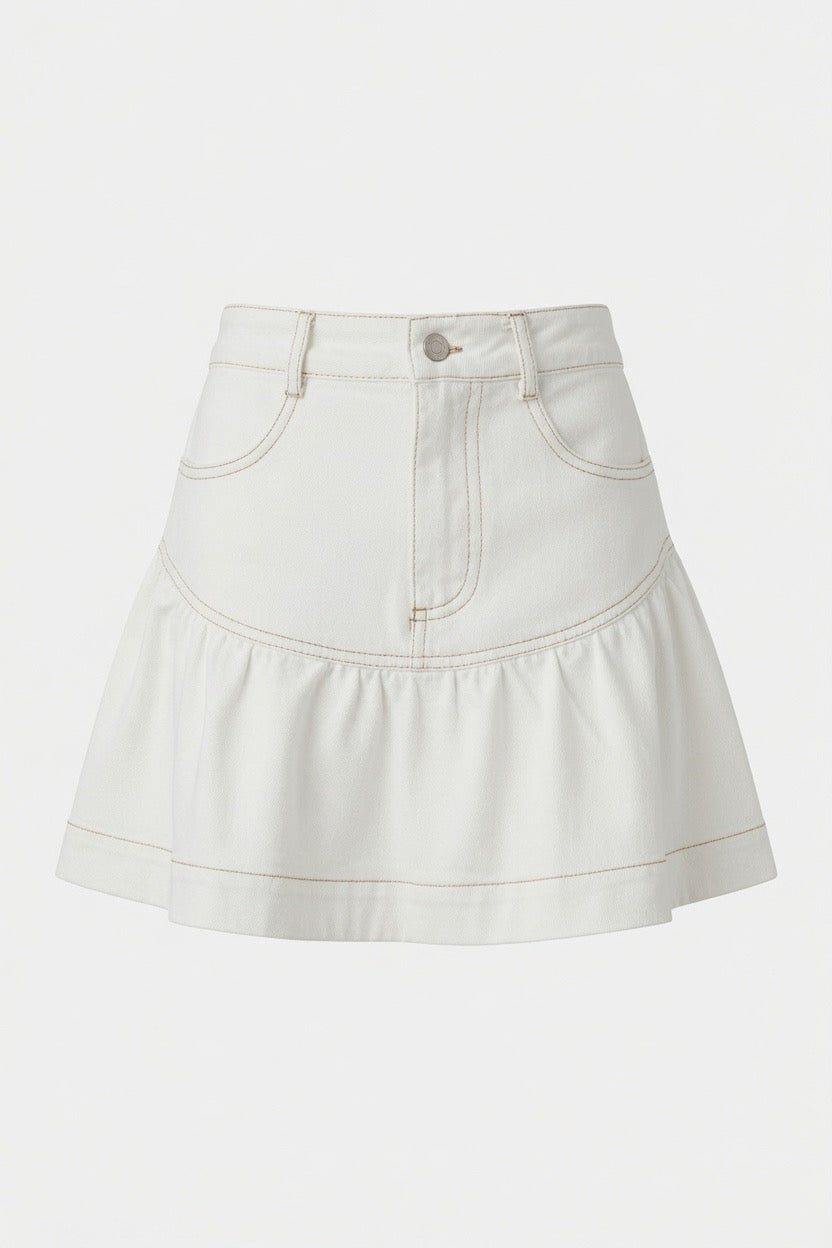 Kate White Denim Mini Skort