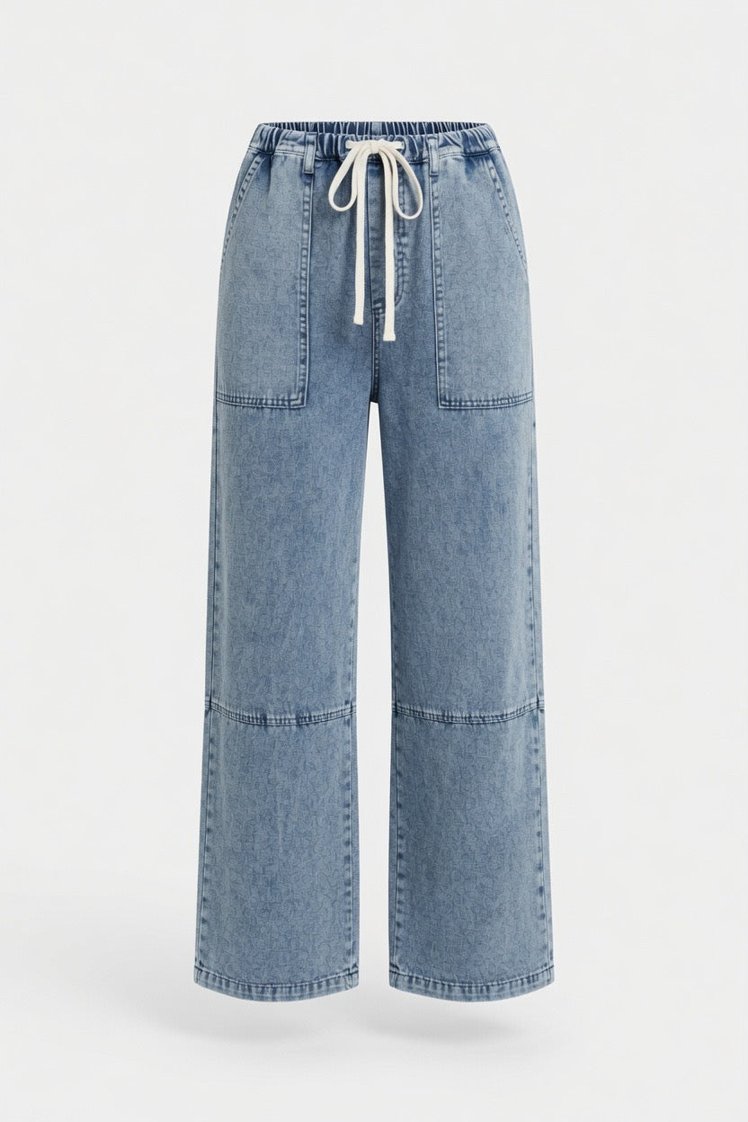 Murphy Wide Leg Drawstring Denim Pants