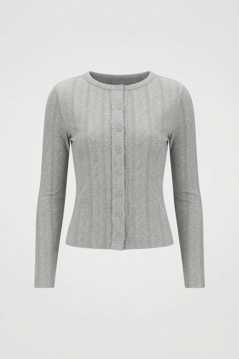 Learn From The Best Textured Henley Cardigan