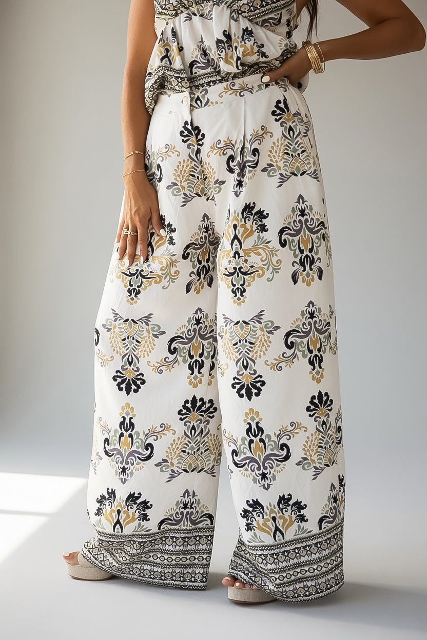 Cherish The Moment Printed Wide Leg Pants