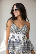 Cherish The Moment Printed Peplum Tank