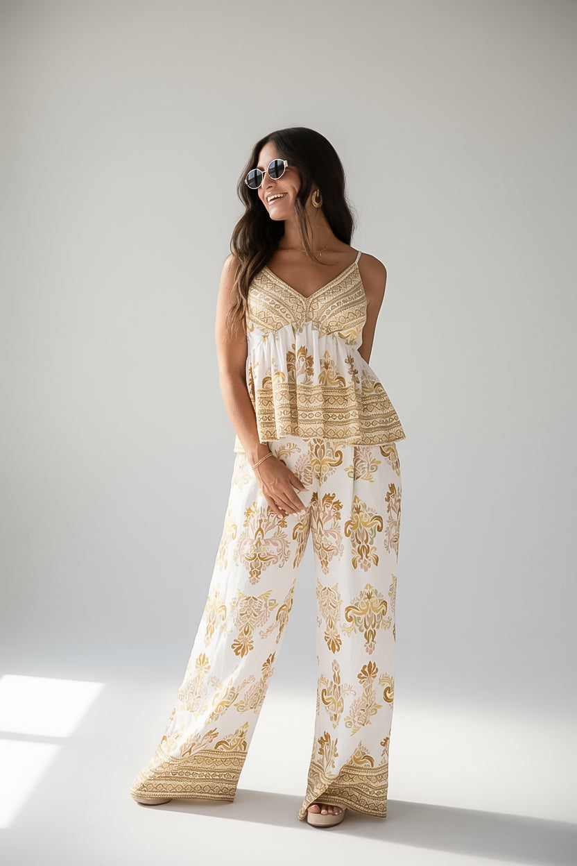 Cherish The Moment Printed Wide Leg Pants