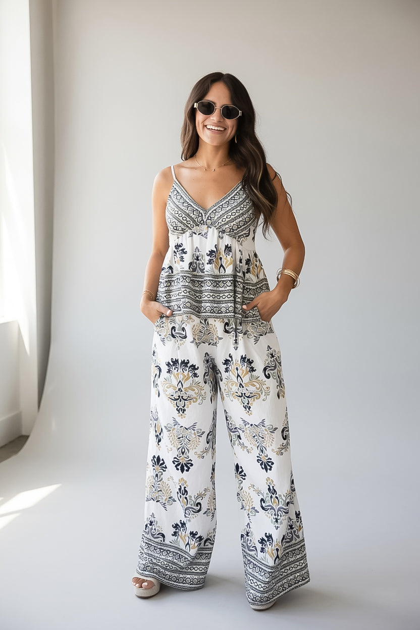 Cherish The Moment Printed Peplum Tank