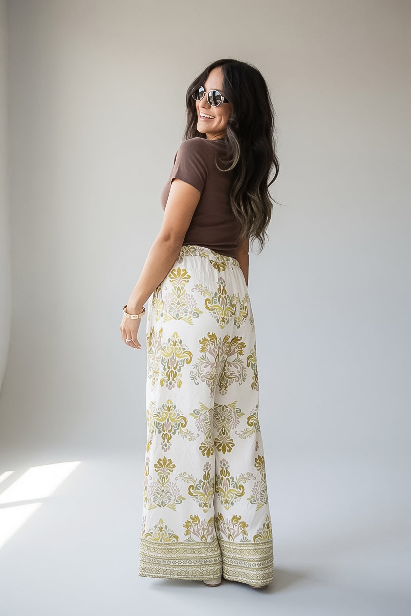 Cherish The Moment Printed Wide Leg Pants