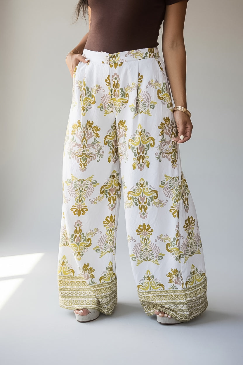 Cherish The Moment Printed Wide Leg Pants