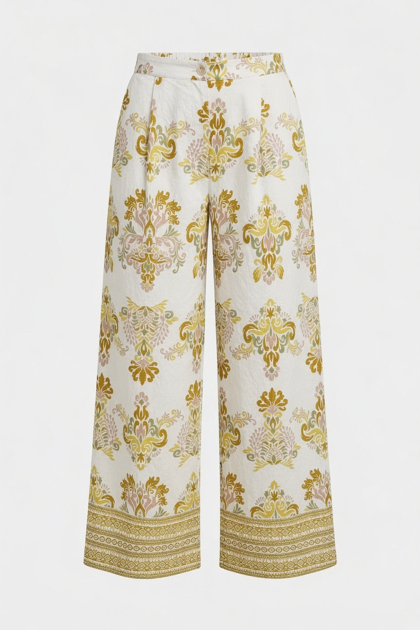 Cherish The Moment Printed Wide Leg Pants
