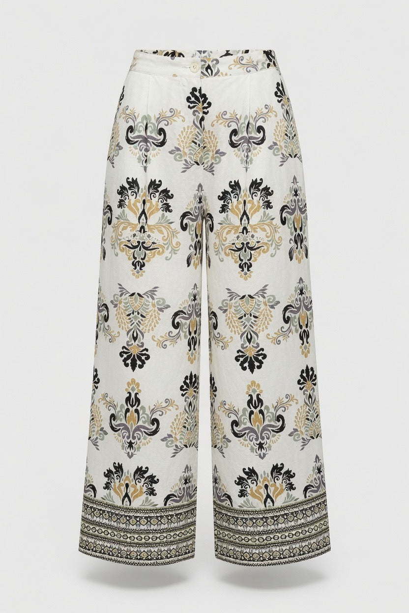 Cherish The Moment Printed Wide Leg Pants