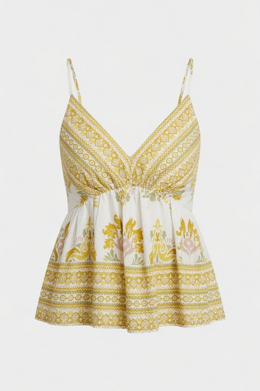 Cherish The Moment Printed Peplum Tank