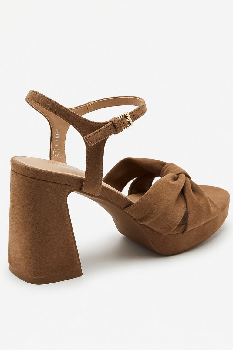 Top Of The List Bow Suede Block Heels