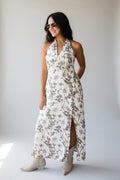 Whispering Willow Cream Floral Midi Dress