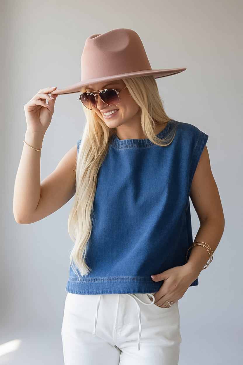 Denim Days Sleeveless Basic Top