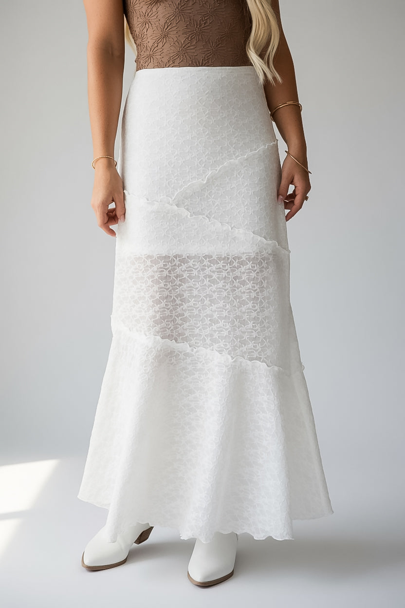 Ever After White Lace Maxi Skirt