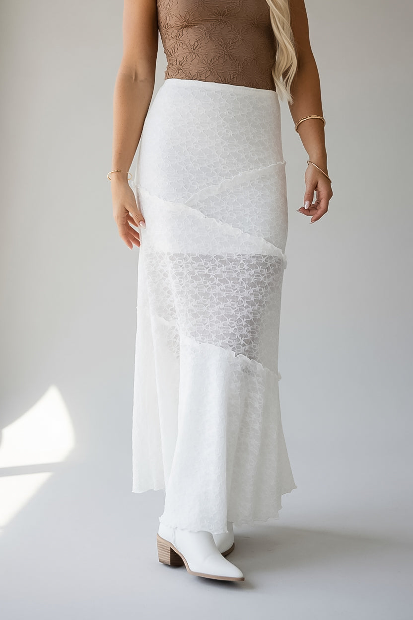 Ever After White Lace Maxi Skirt