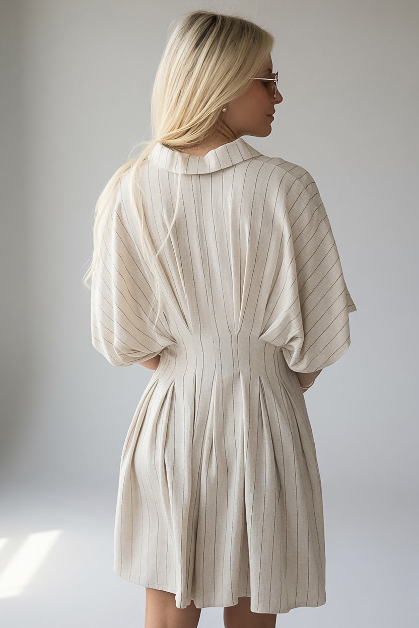 Today's The Day Natural Stripe Mini Dress
