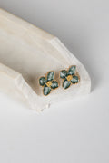 Nora Dark Green Flower Earrings