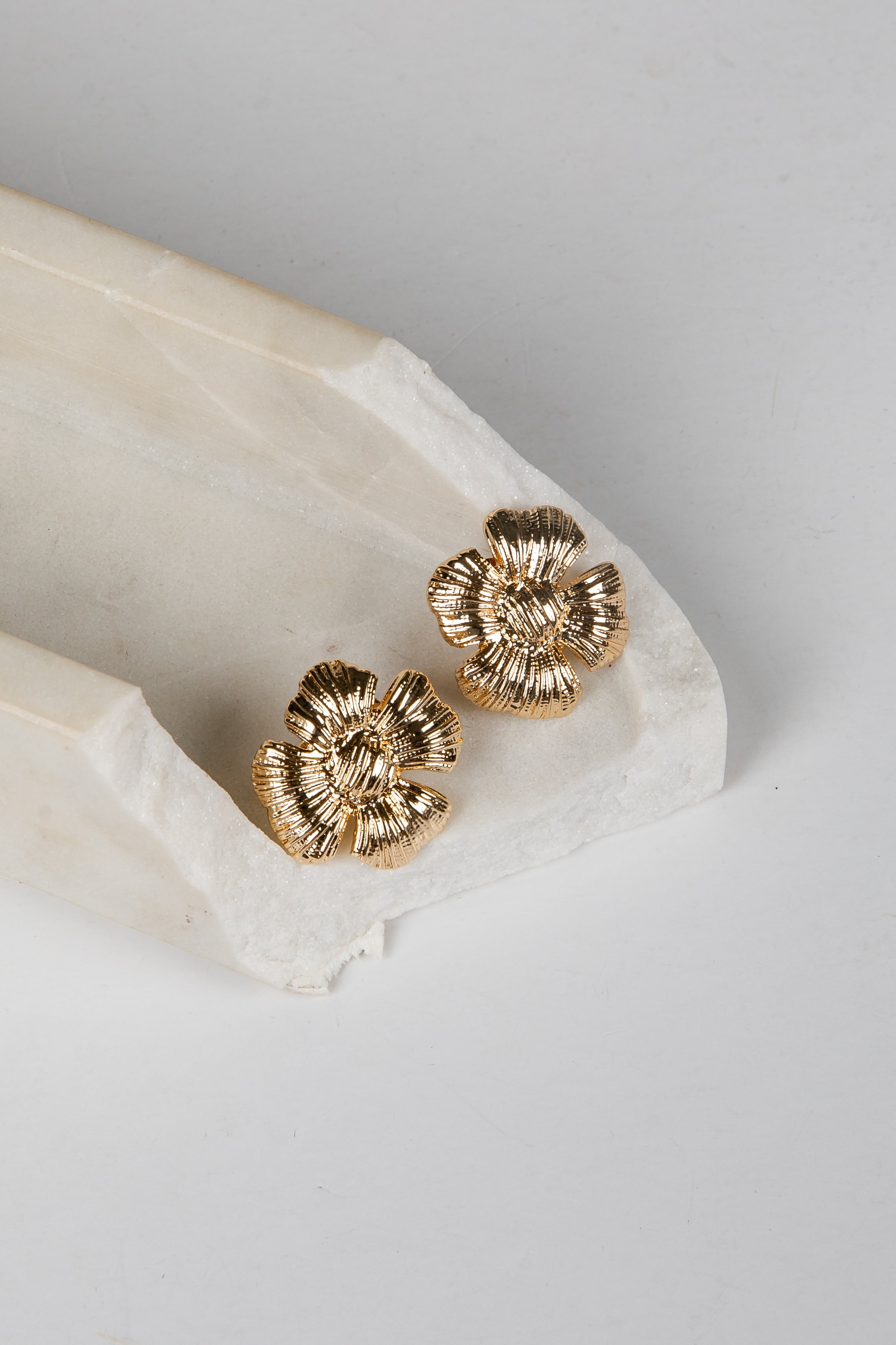 Celine Gold Floral Stud Earrings
