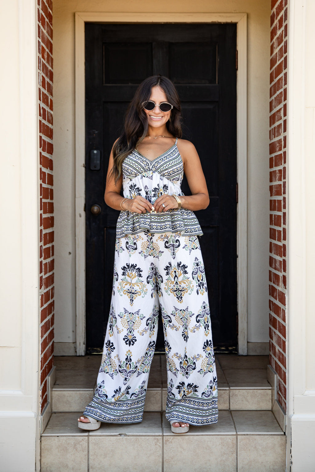 Cherish The Moment Printed Wide Leg Pants