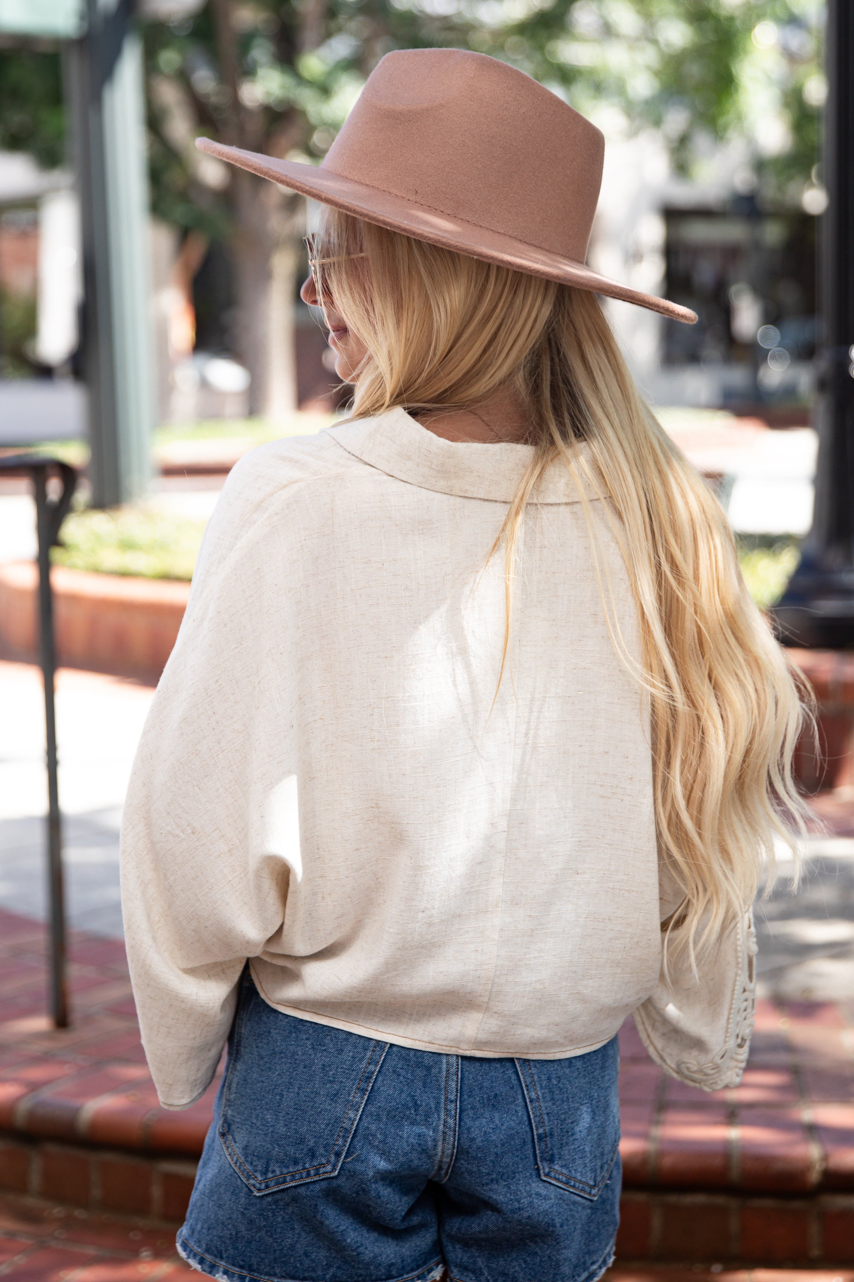 All The Better Natural Linen Button-Up Blouse