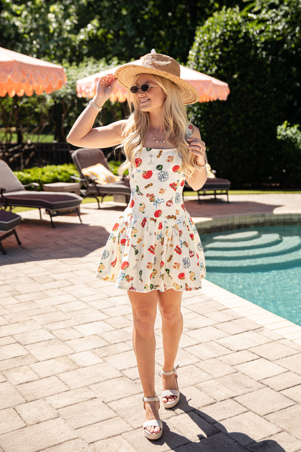 FINAL SALE - Italian Summer Romance Cream Print Mini Dress