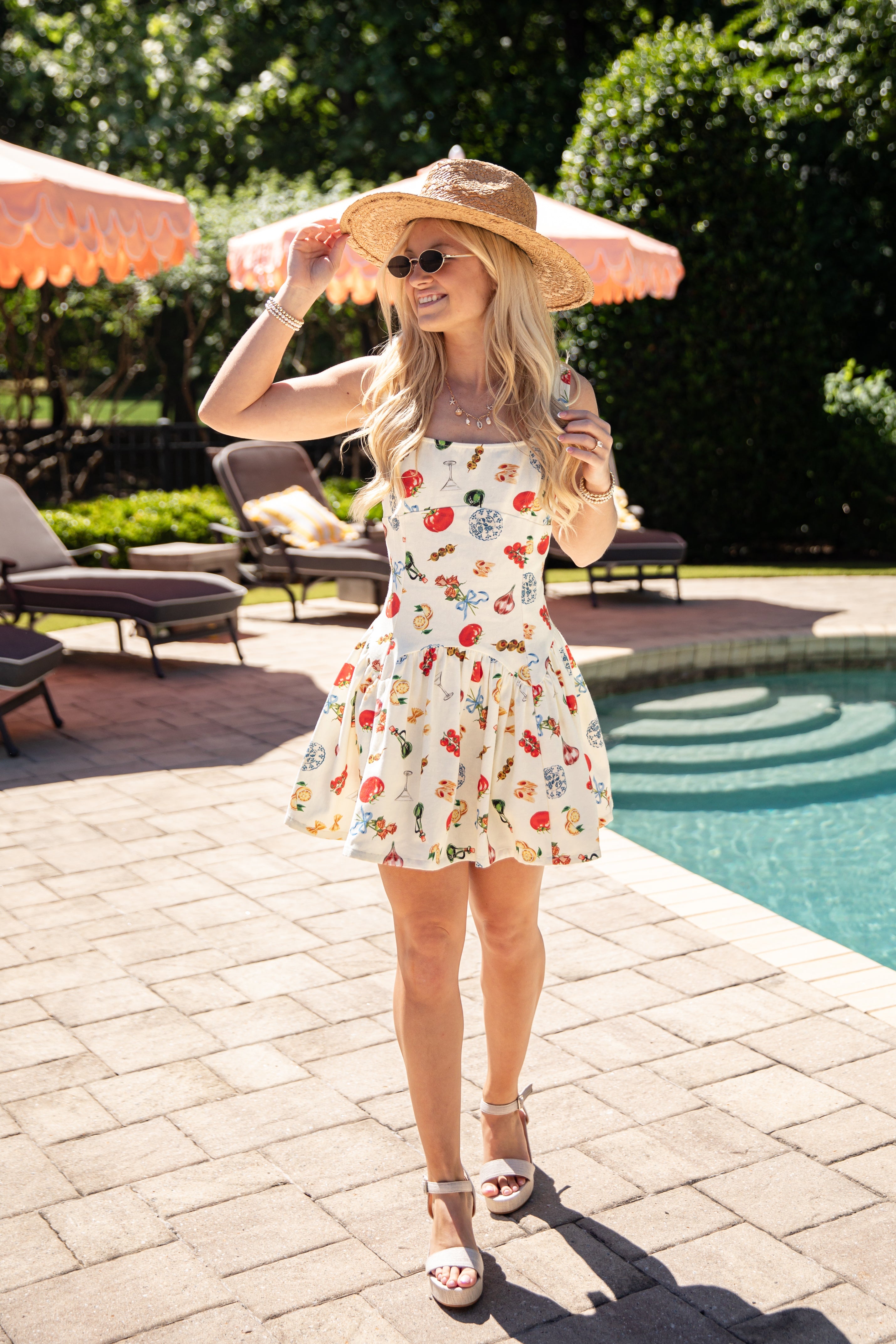 FINAL SALE - Italian Summer Romance Cream Print Mini Dress