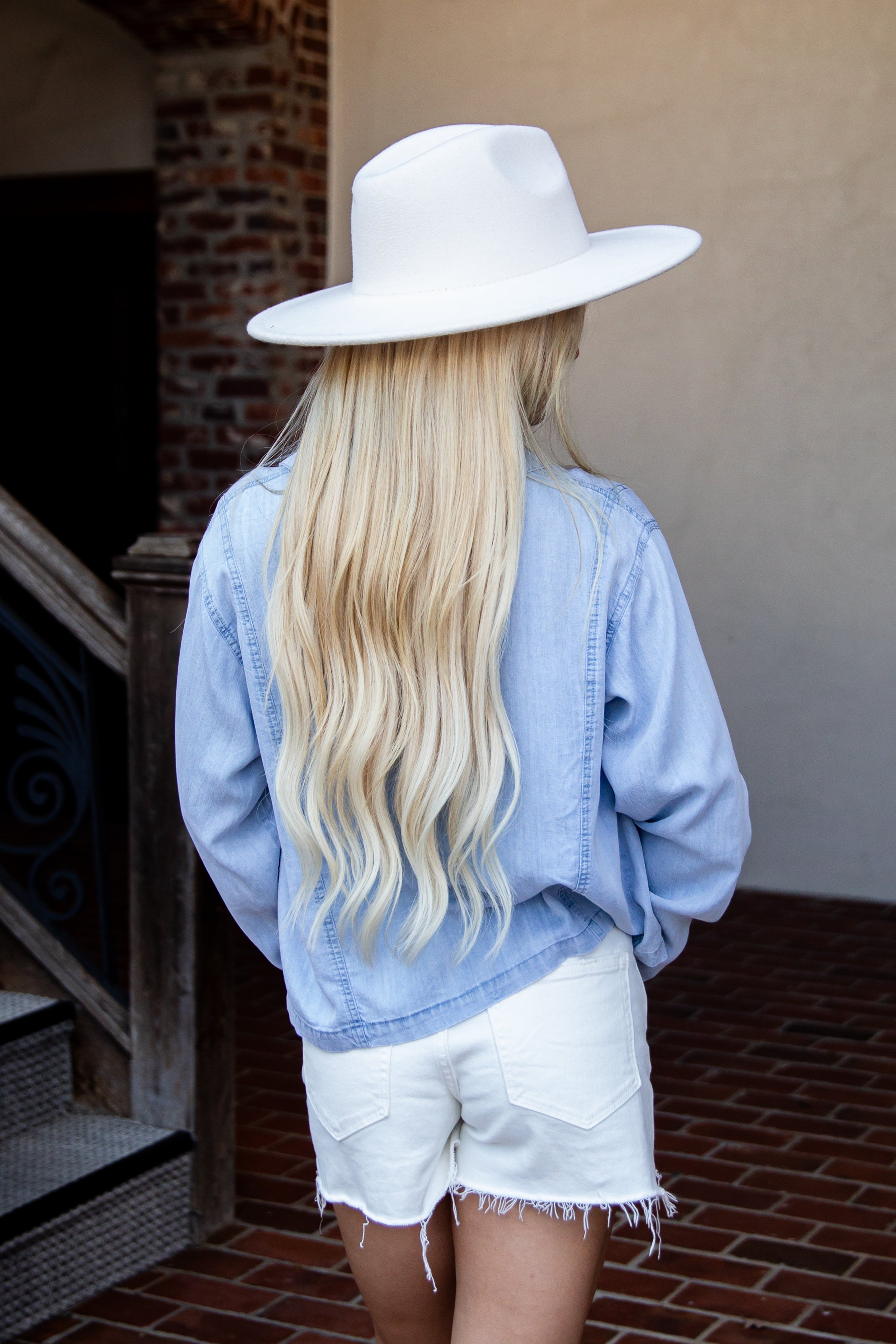 The Latest Tie-Front Lightweight Denim Blouse