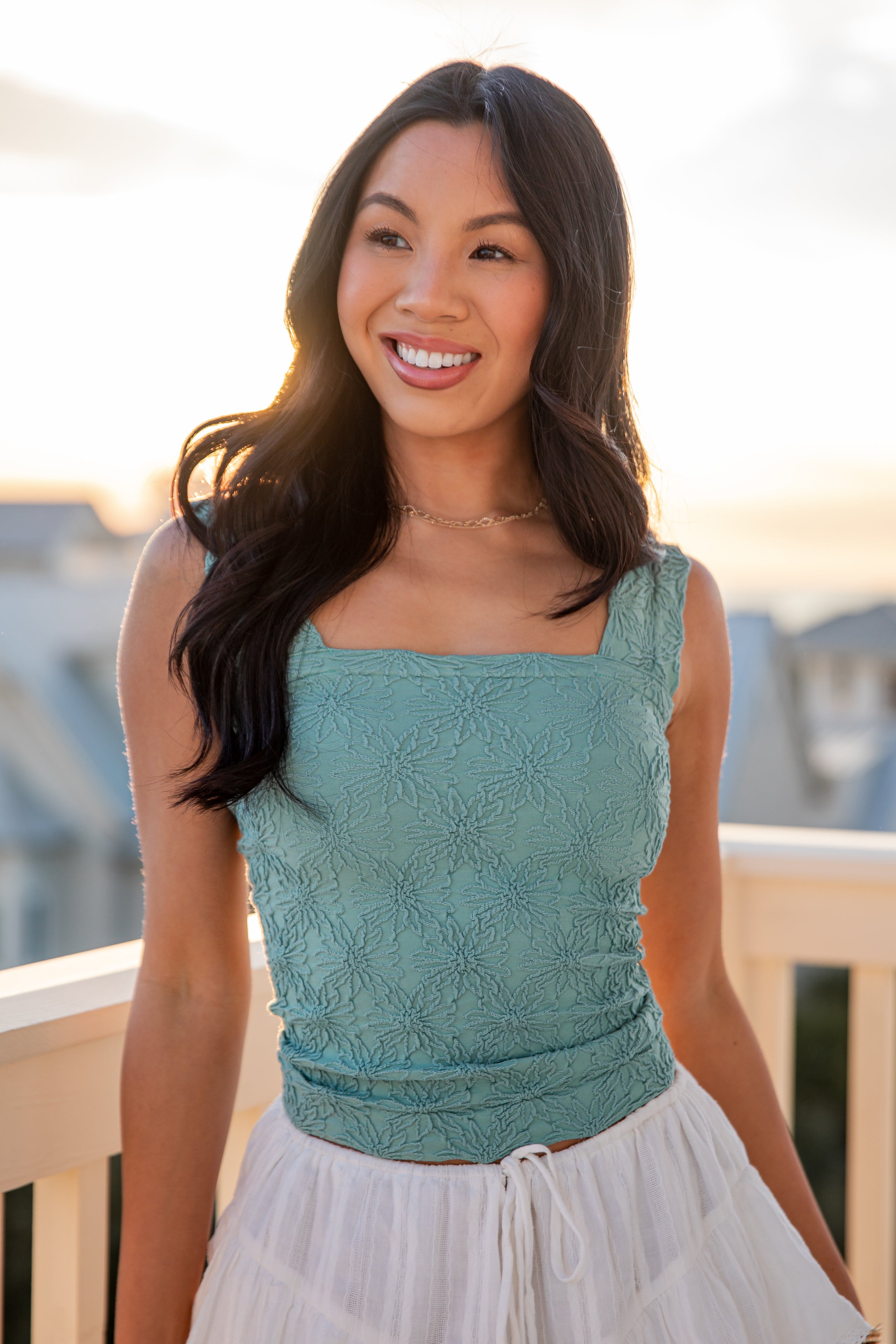Softly Styled Floral Knit Tank - DU Deal