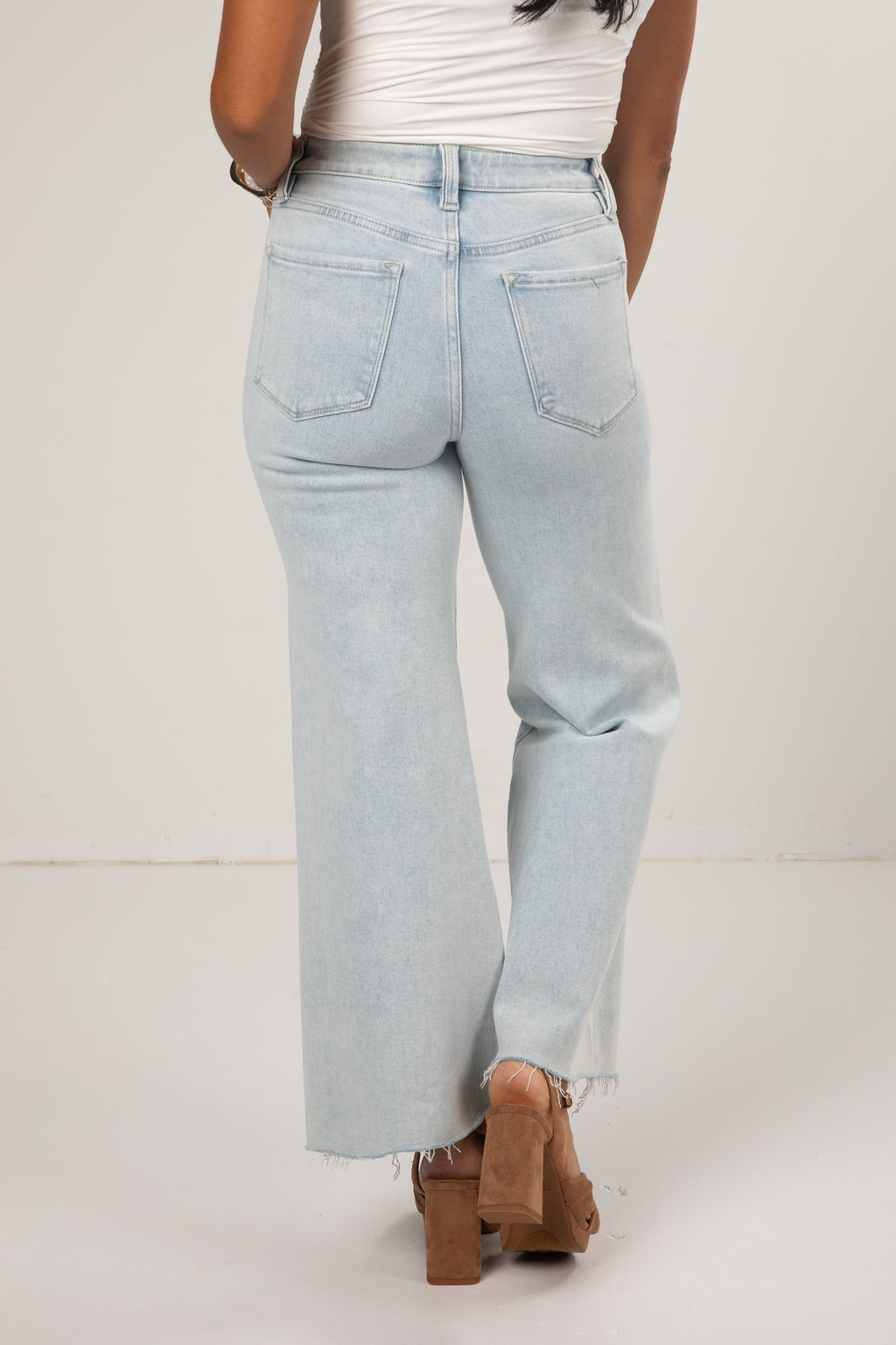 Jordan Light Wash High Rise Wide Leg Jeans