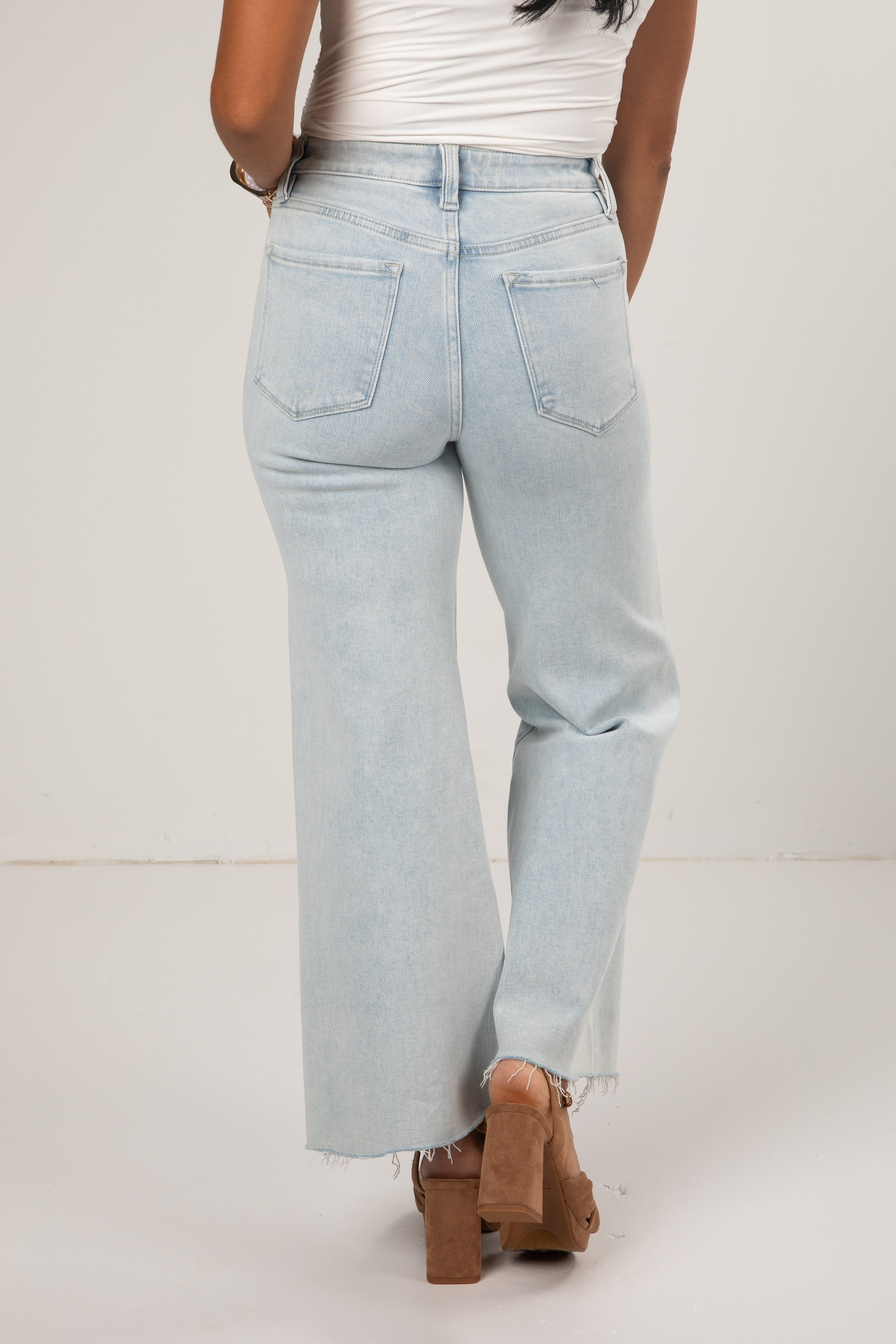 Jordan Light Wash High Rise Wide Leg Jeans