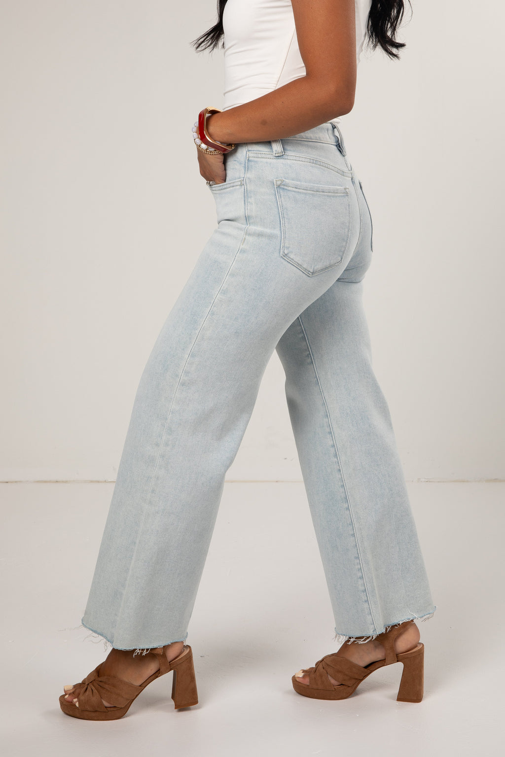 Jordan Light Wash High Rise Wide Leg Jeans
