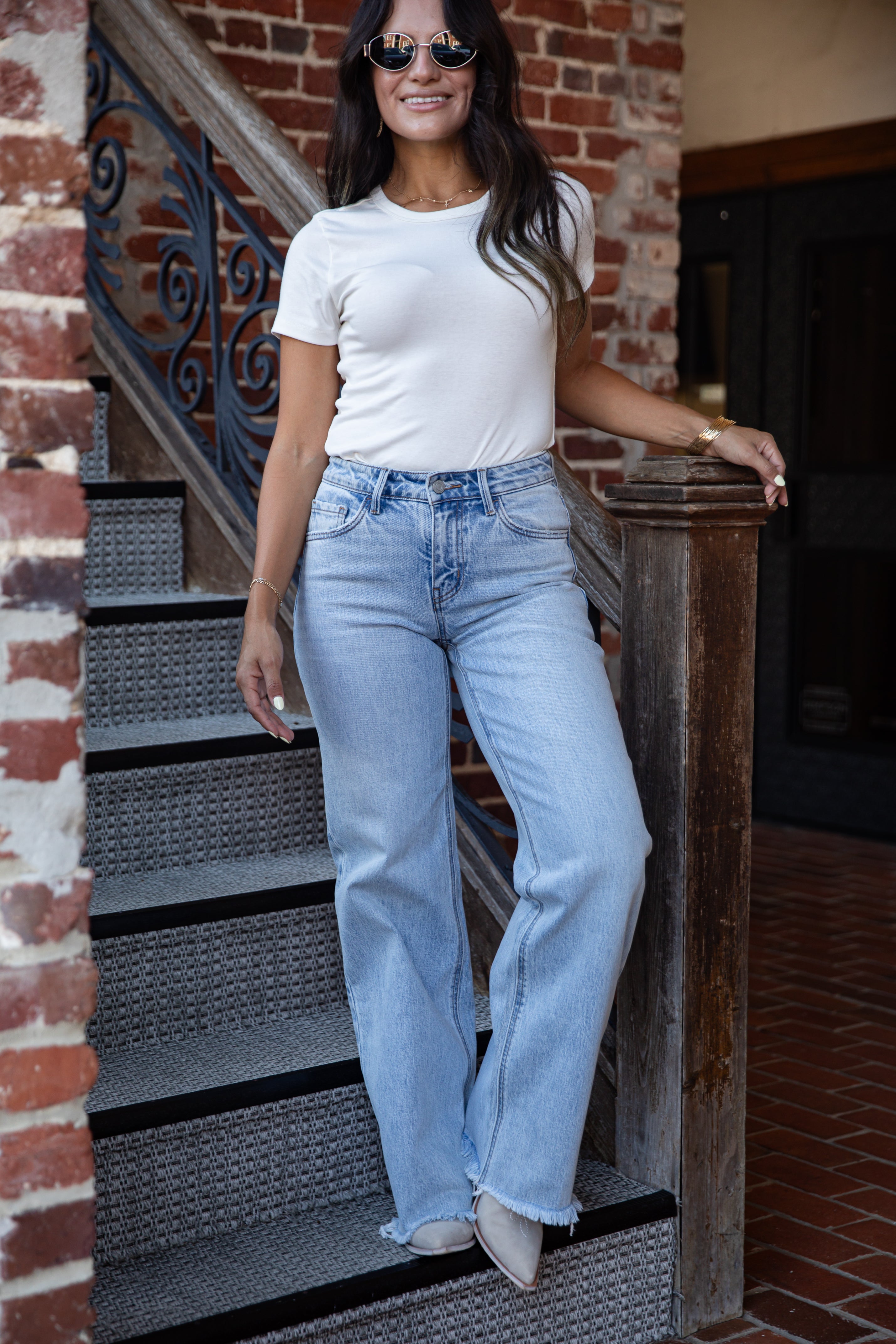 Lauren Light Wash High Rise Straight Leg Jeans