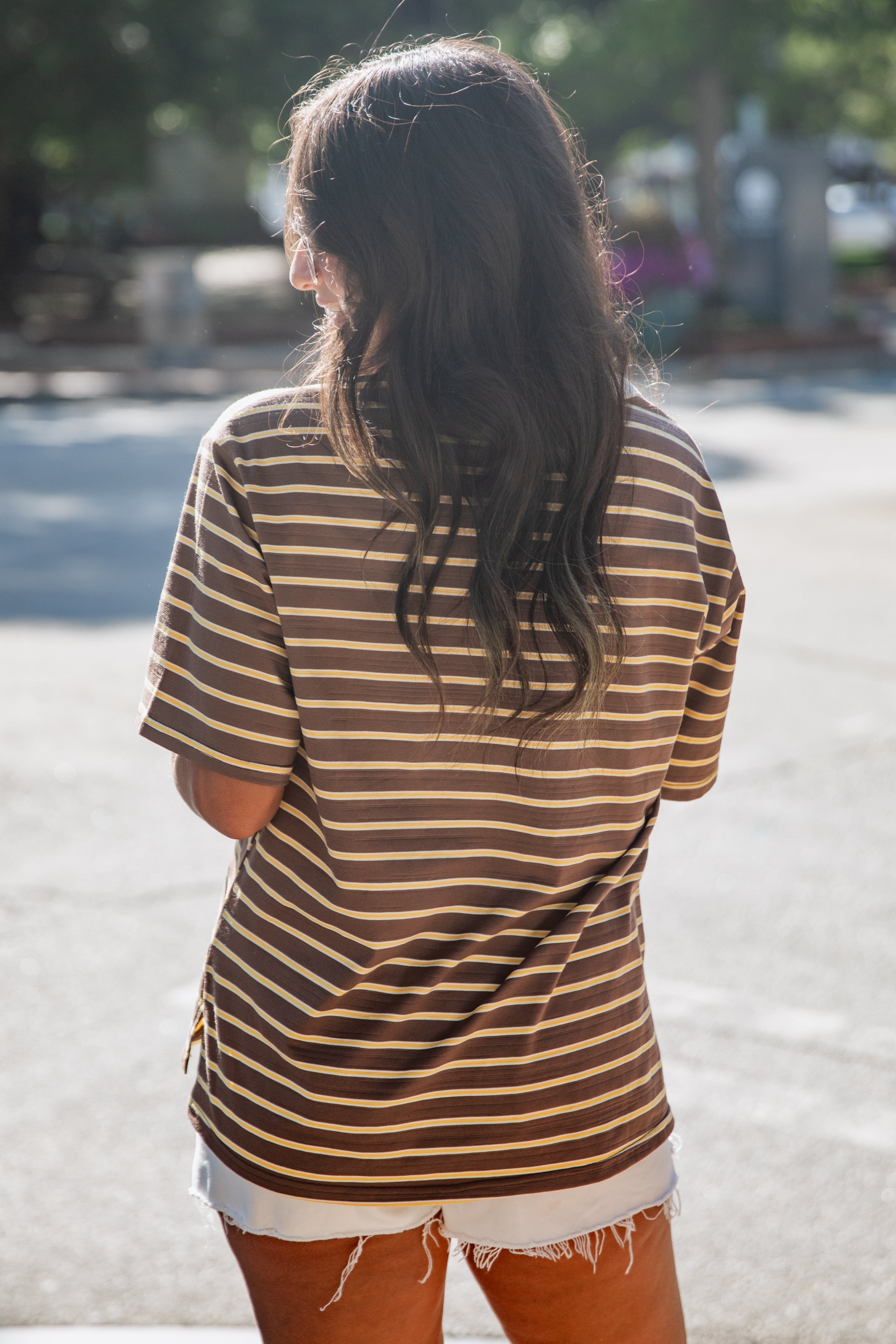Back On Campus Stripe Collared Top