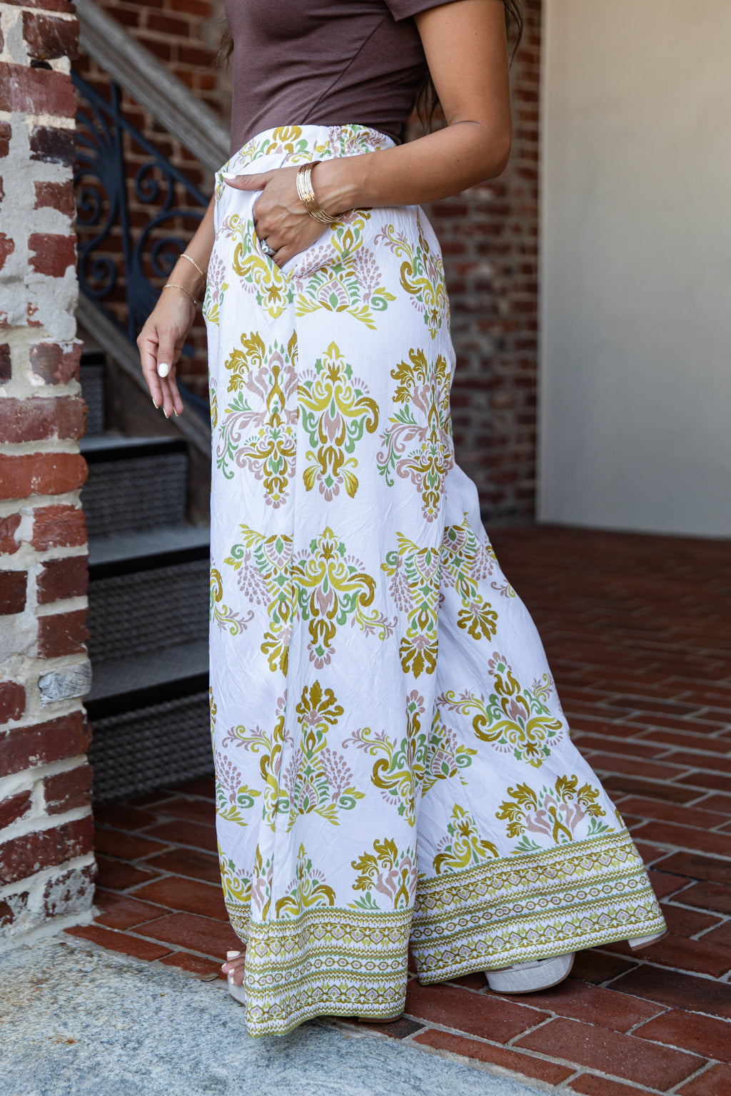 Cherish The Moment Printed Wide Leg Pants