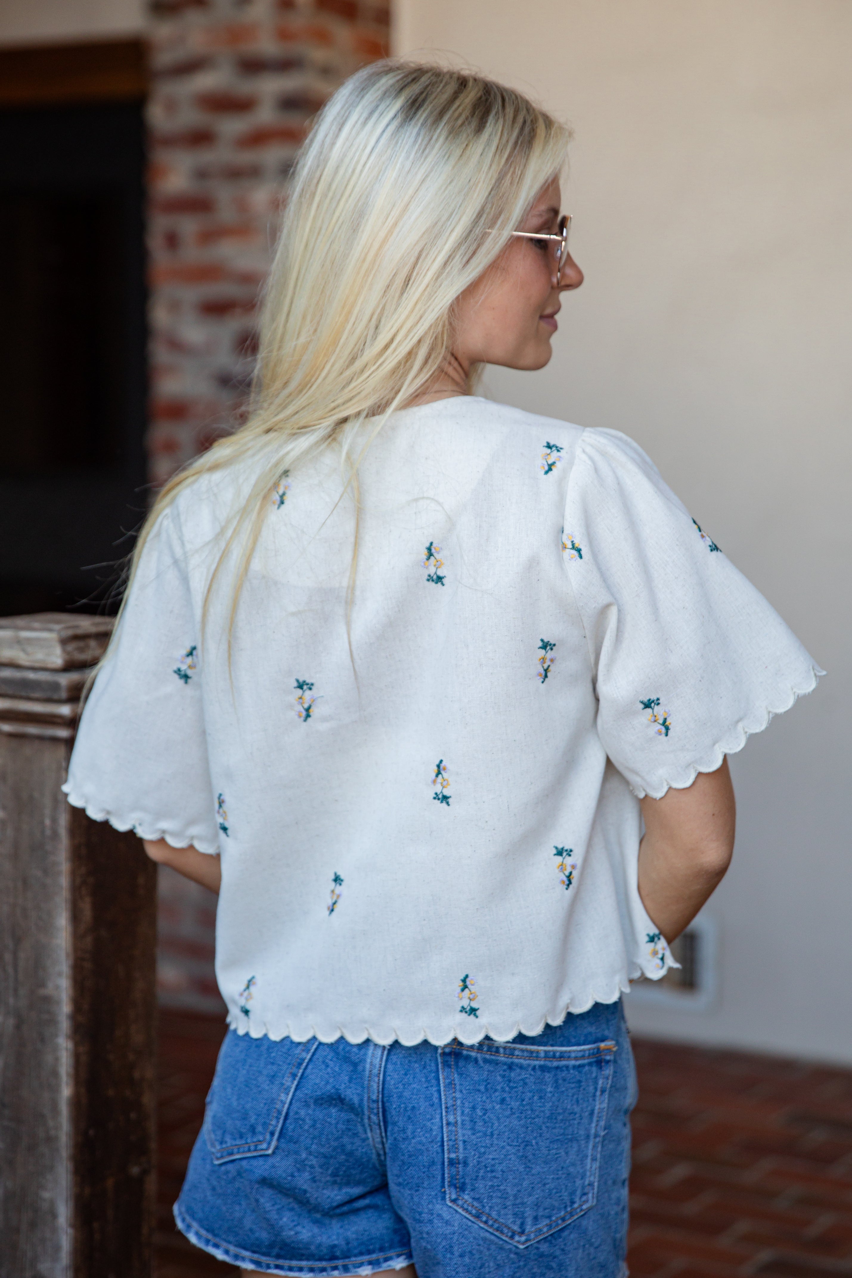 Sweet Meadow Natural Floral Blouse