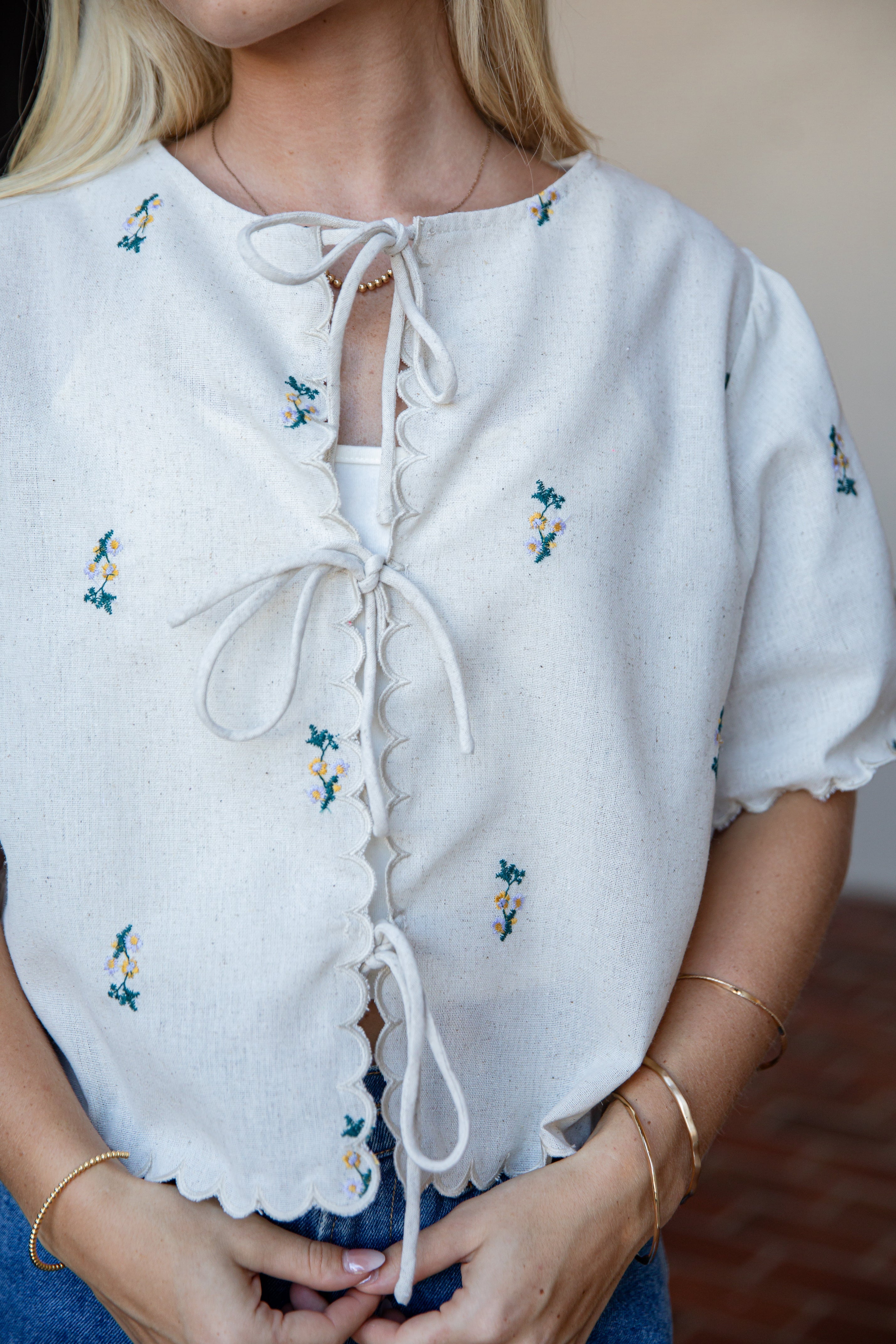 Sweet Meadow Natural Floral Blouse