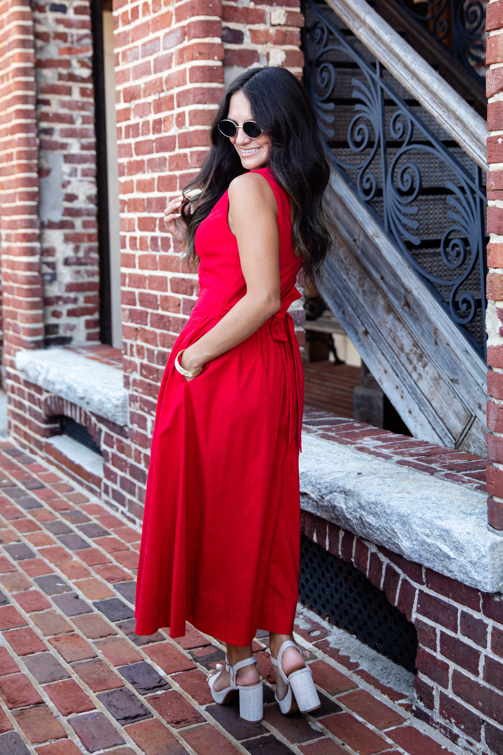 Can't Give You Up Red Midi Dress
