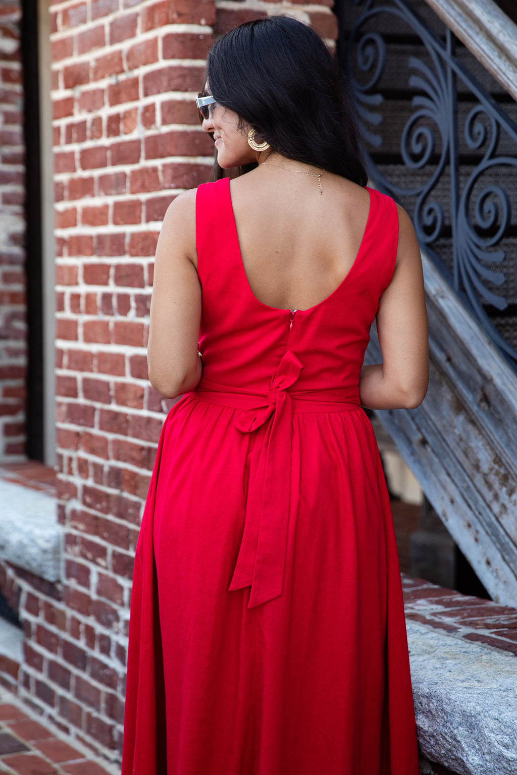 Can't Give You Up Red Midi Dress