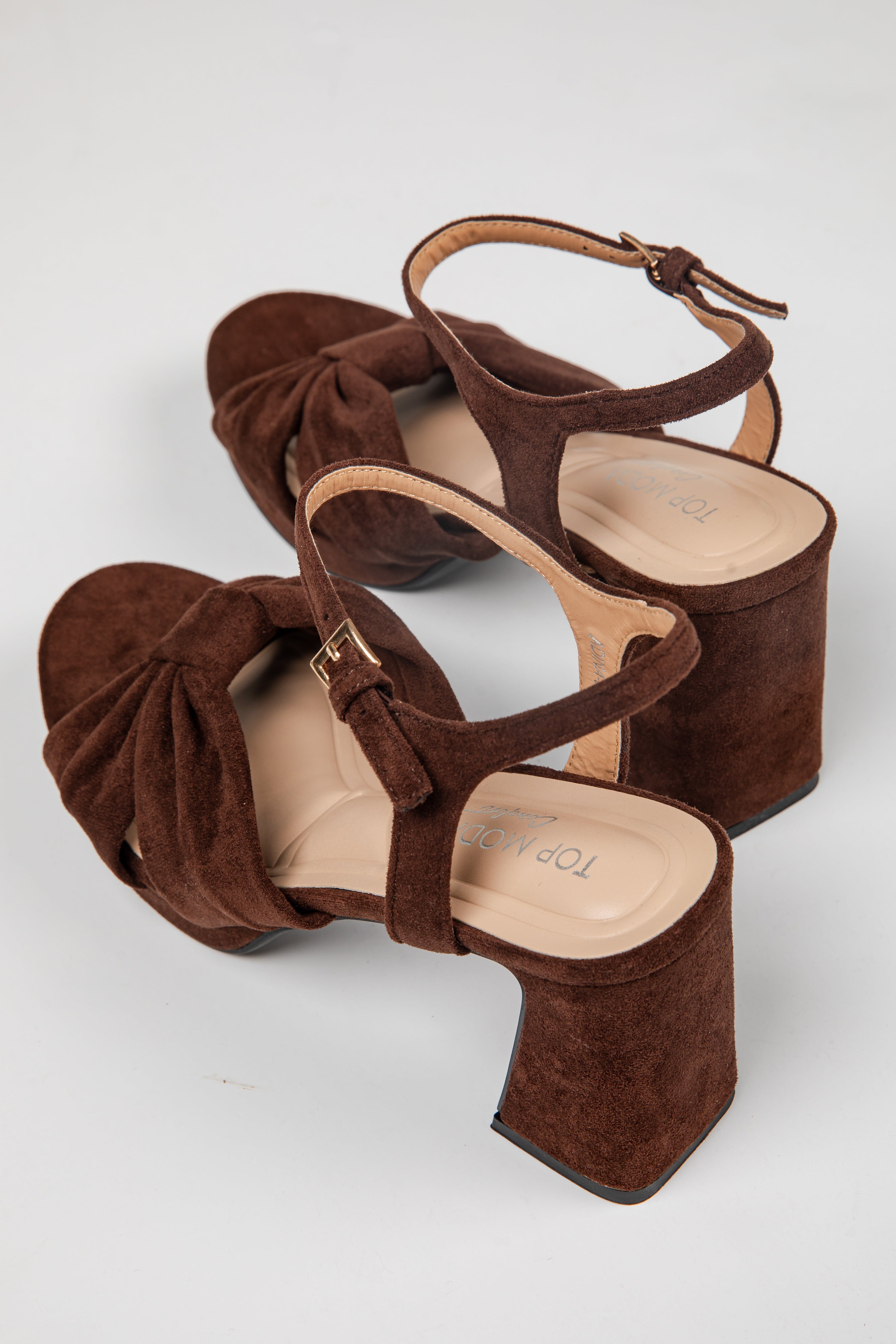 Top Of The List Bow Suede Block Heels
