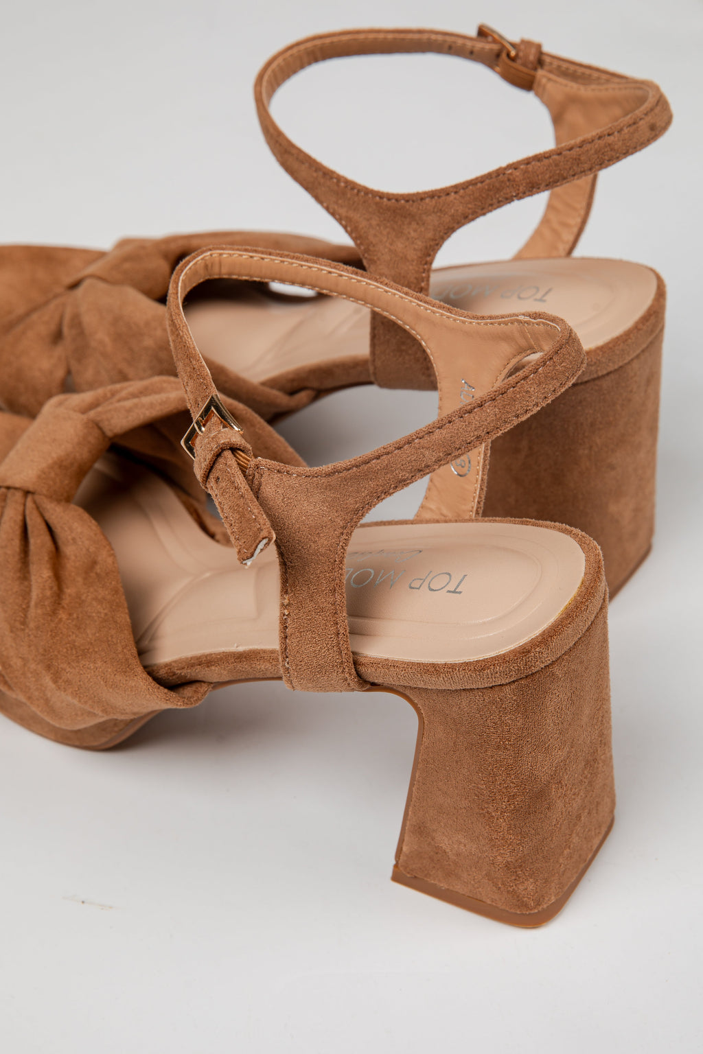 Top Of The List Bow Suede Block Heels