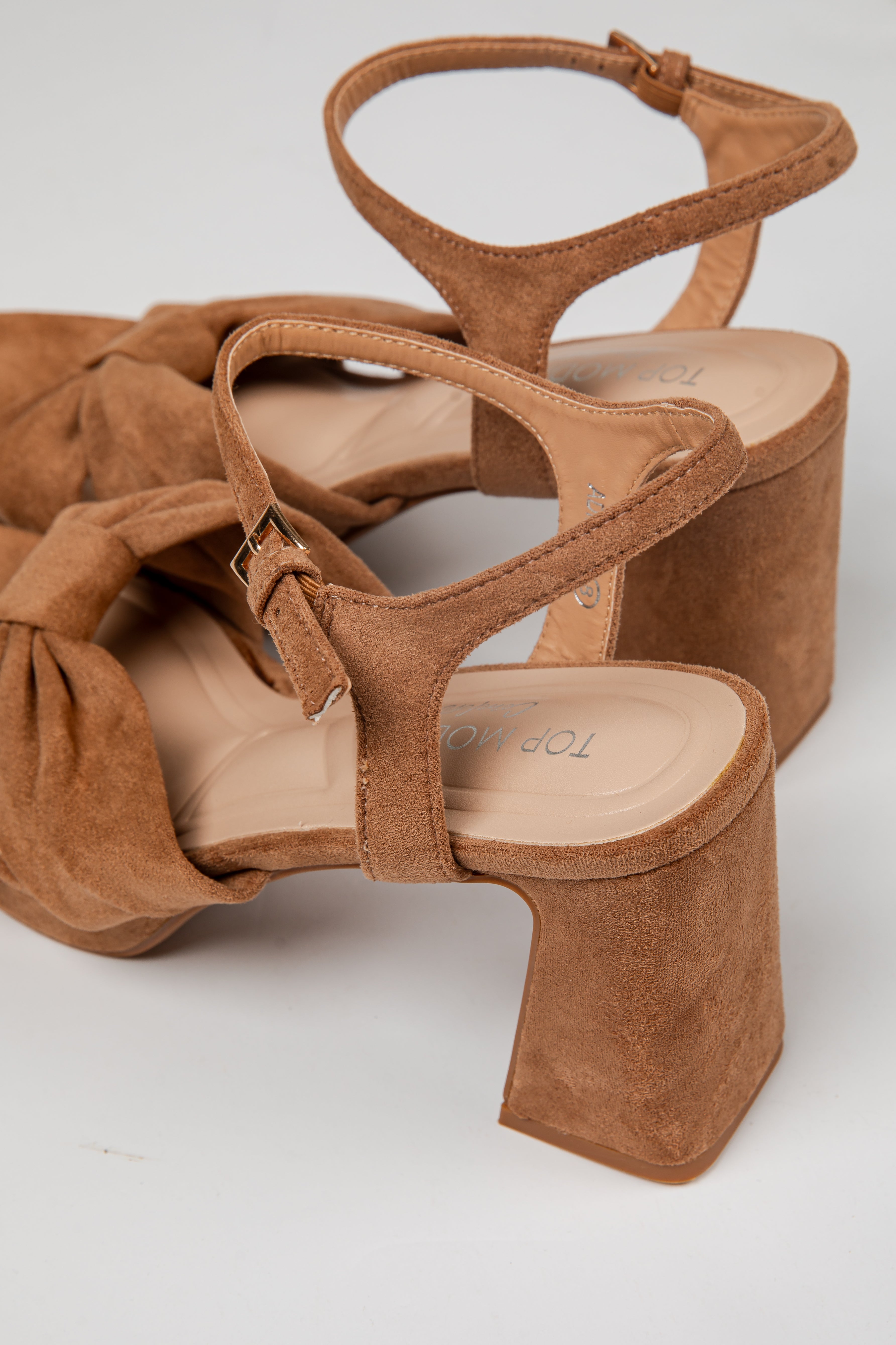 Top Of The List Bow Suede Block Heels