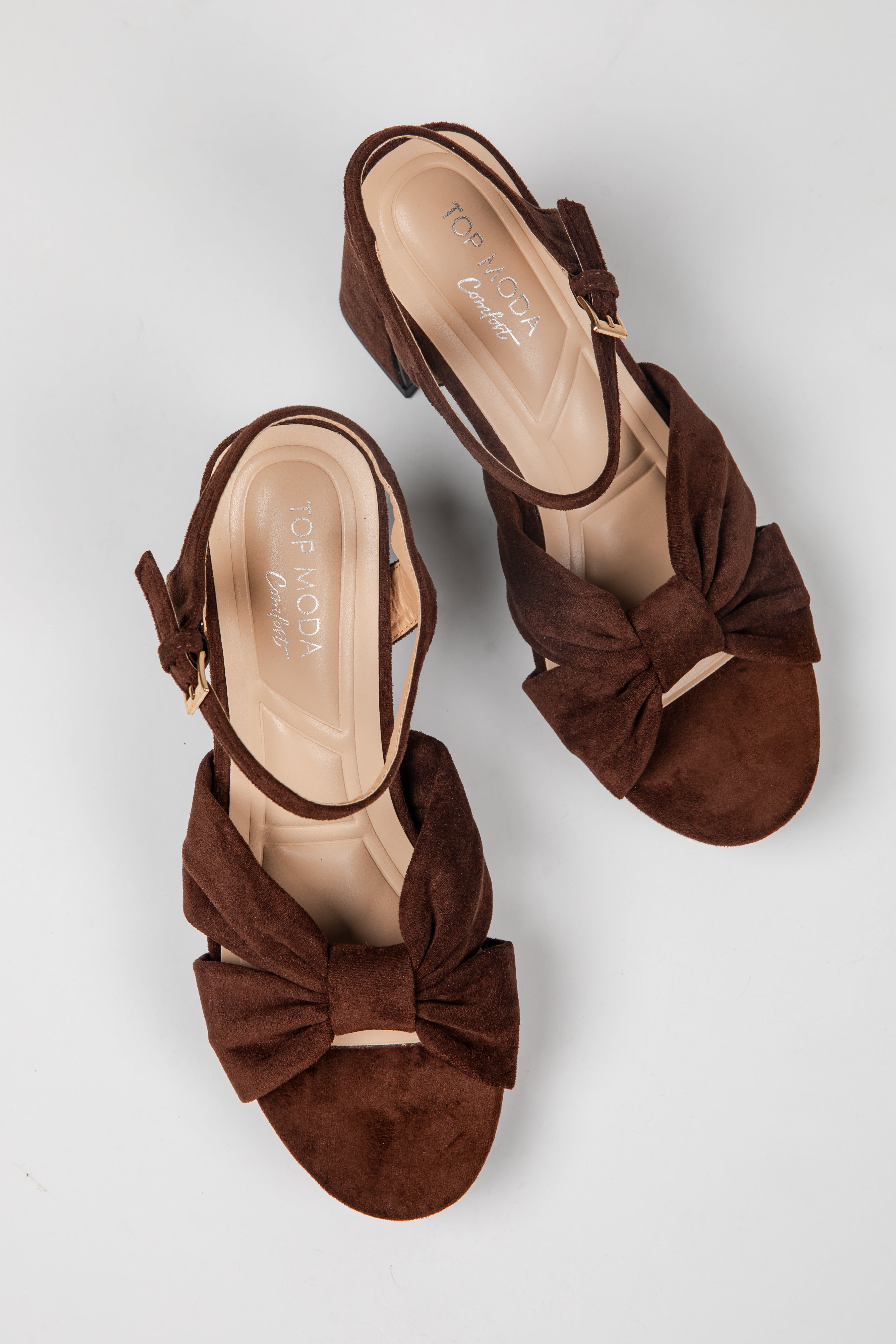 Top Of The List Bow Suede Block Heels