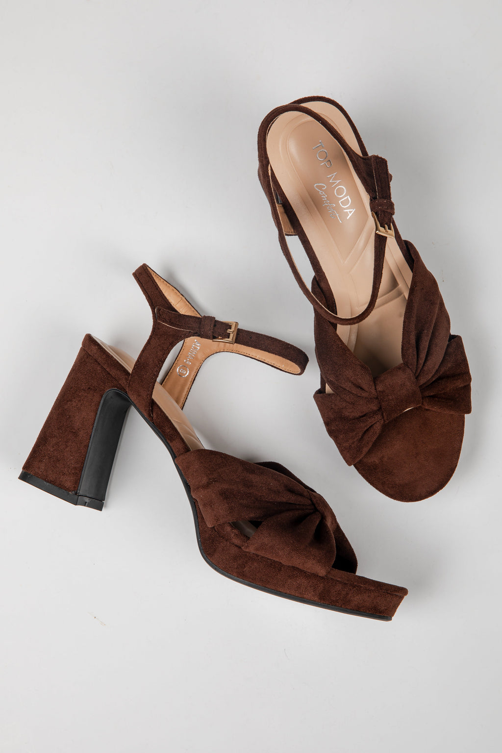 Top Of The List Bow Suede Block Heels